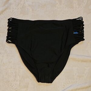 Decree Black High-Waisted Bikini Bottoms